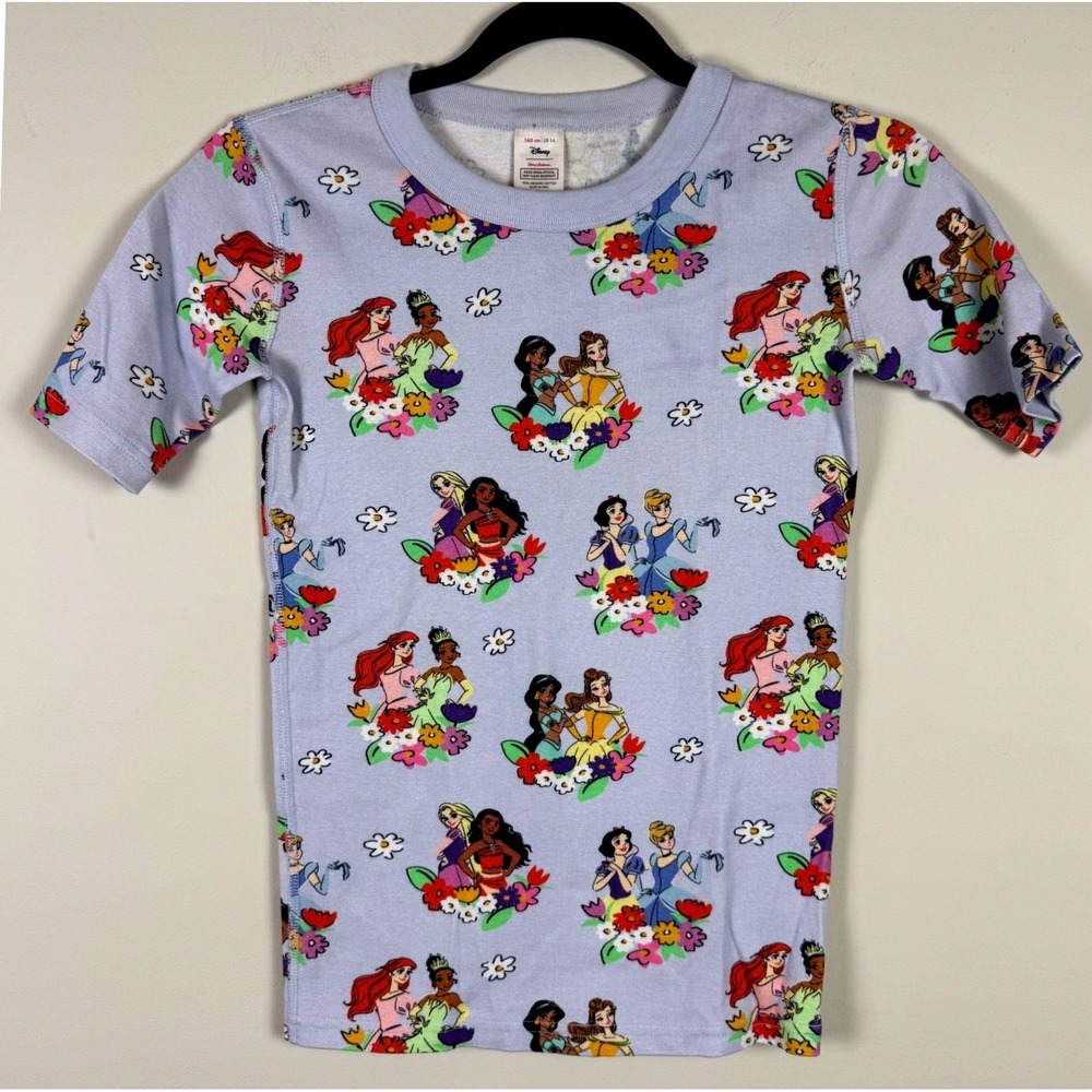 Hanna Andersson Disney Princess Organic Cotton Pajama Top Blue Girls 14 L1433